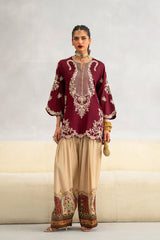 ETHNC-UNSTITCHED 2PC RAW SILK SEQUINS EMBROIDERED SUIT-PK-15117