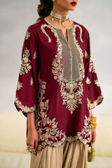 ETHNC-UNSTITCHED 2PC RAW SILK SEQUINS EMBROIDERED SUIT-PK-15117
