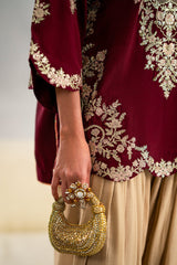 ETHNC-UNSTITCHED 2PC RAW SILK SEQUINS EMBROIDERED SUIT-PK-15117