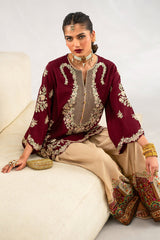 ETHNC-UNSTITCHED 2PC RAW SILK SEQUINS EMBROIDERED SUIT-PK-15117