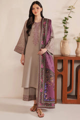GARNET-UNSTITCHED 3PC LAWN EMBROIDERED SUIT-PK-4617