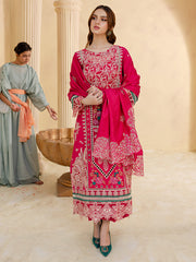 MAHNUR-3PC LAWN LASER EMBROIDERED SHIRT WITH LAWN LASER EMBROIDERED READY TO WEAR DUPATTA-PK-5598