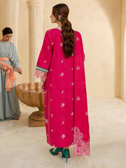 MAHNUR-3PC LAWN LASER EMBROIDERED SHIRT WITH LAWN LASER EMBROIDERED READY TO WEAR DUPATTA-PK-5598