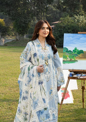 ELAF-UNSTITCHED 3PC LAWN EMBROIDERED SUIT-PK-4806