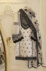 AGHA NOOR-UNSTITCHED 3PC LAWN HEAVY EMBROIDERED SUIT-PK-3524
