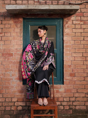 MAHNUR-UNSTITCHED 3PIECE LAWN EMBROIDERED SUIT-PK-4854