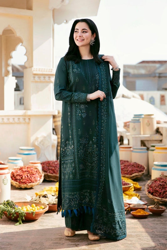 FLORENT- UNSTITCHED 3PC DHANAK EMBROIDERED SUIT-PK-5751