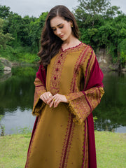 MUSHQ-UNSTITCHED 3PC DHANAK EMBROIDERED SUIT-PK-5224