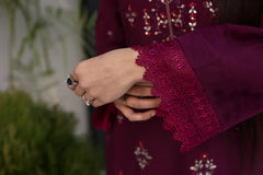 ELAAN-3PC DHANAK CUTWORK EMBROIDERED SHIRT WITH KASHMIRI JACQUARD WOOL SHAWL-EP-5523