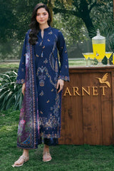 GARNET-UNSTITCHED 3PC LAWN EMBROIDERED SUIT-PK-4838