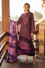 BIN ILYAS-UNSTITCHED 3PC DHANAK EMBROIDERED SUIT-PK-4123