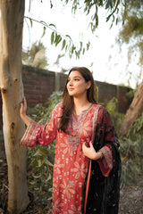 ANEELAS-UNSTITCHED 3PC LAWN PRINTED SUIT-PK-048