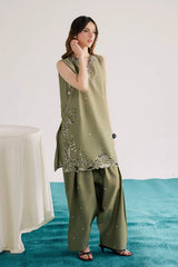 BATIK-2PIECE DHANAK EMBROIDERED SHIRT WITH DHANAK EMB TROUSER-PK-15006