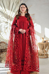 QALAMQAR-UNSTITCHED 3PC LAWN CHIKAANKARI EMBROIDERED SUIT-PK-4665