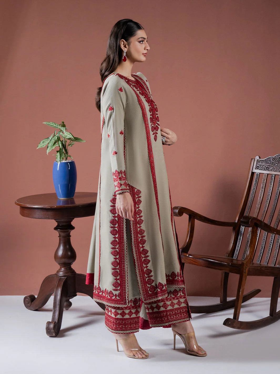 ASIM JOFA-UNSTITCHED 3PC DHANAK EMBROIDERED SUIT-PK-5547