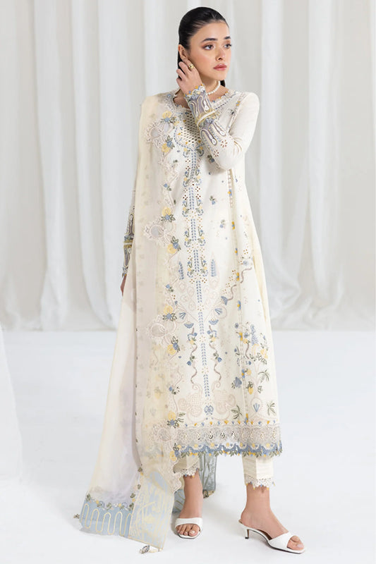 QALAMQAR - UNSTITCHED 3PC LAWN EMBROIDERED SUIT-PK-5819