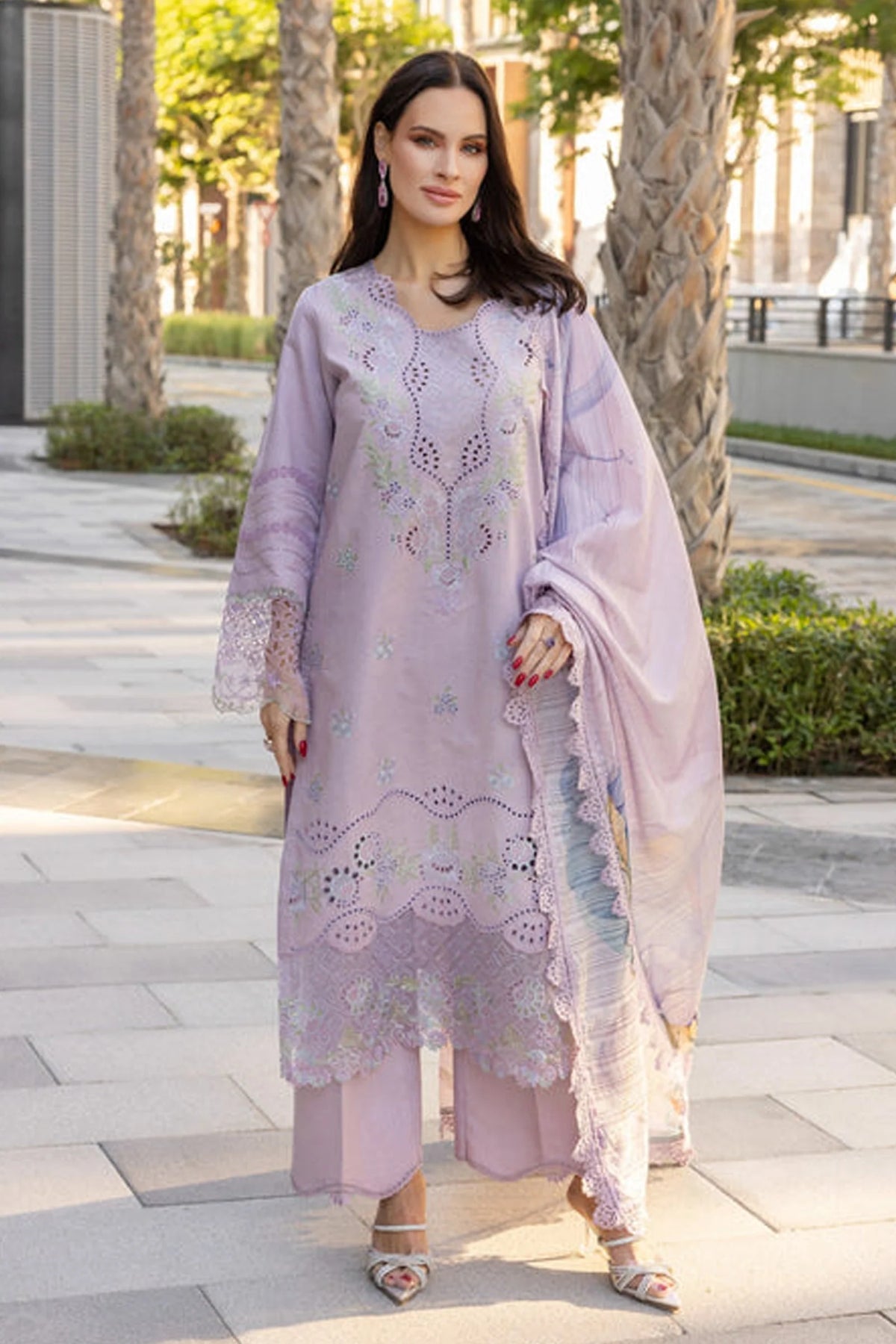 RANG RASIYA-3PC LAWN EMBROIDERED SHIRT WITH MONARK PRINT DUPATTA AND TROUSER-PK-5636