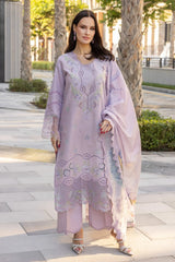 RANG RASIYA-3PC LAWN EMBROIDERED SHIRT WITH MONARK PRINT DUPATTA AND TROUSER-PK-5636