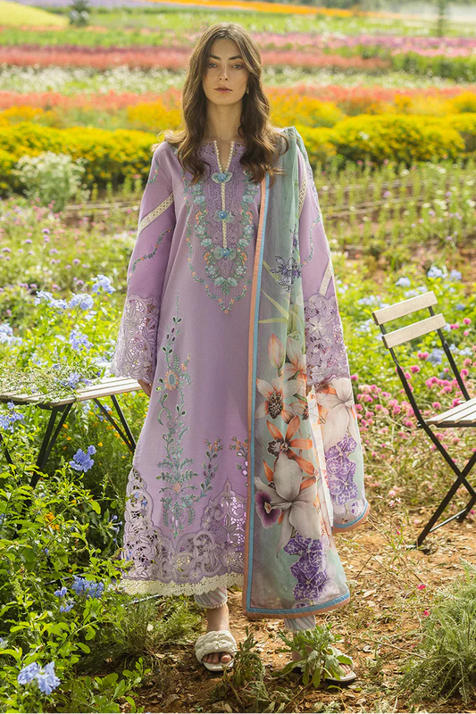 MUSHQ - UNSTITCHED 3PC DHANAK EMBROIDERED SUIT-PK-5720