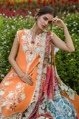 MUSHQ-3PC LAWN EMBROIDERED SHIRT WITH CHIFFON PRINT DUPATTA & TROUSER-PK-5682
