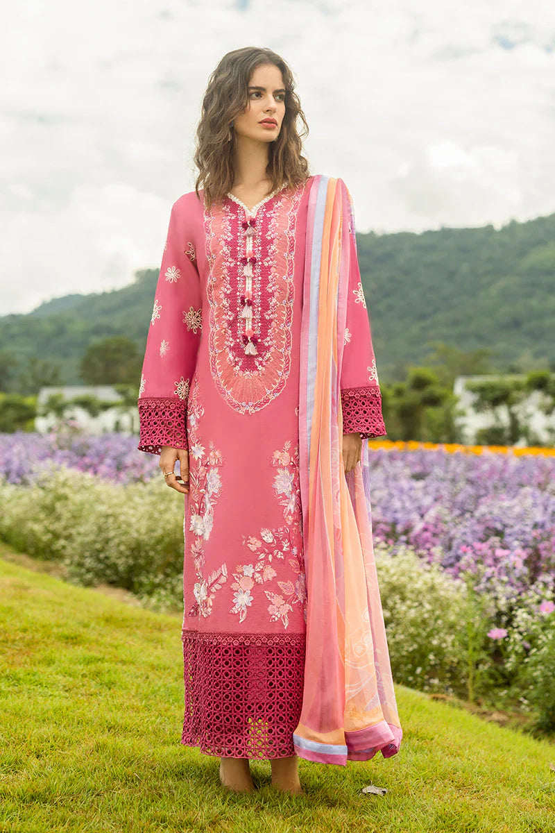 MUSHQ - 3PC LAWN EMBROIDERED SHIRT WITH CHIFFON PRINTED DUPATTA AND TROUSER -PK-5684