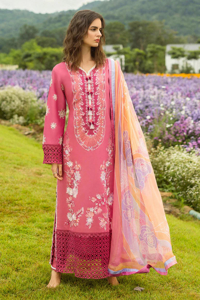 MUSHQ - 3PC LAWN EMBROIDERED SHIRT WITH CHIFFON PRINTED DUPATTA AND TROUSER -PK-5684