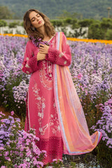 MUSHQ - 3PC LAWN EMBROIDERED SHIRT WITH CHIFFON PRINTED DUPATTA AND TROUSER -PK-5684