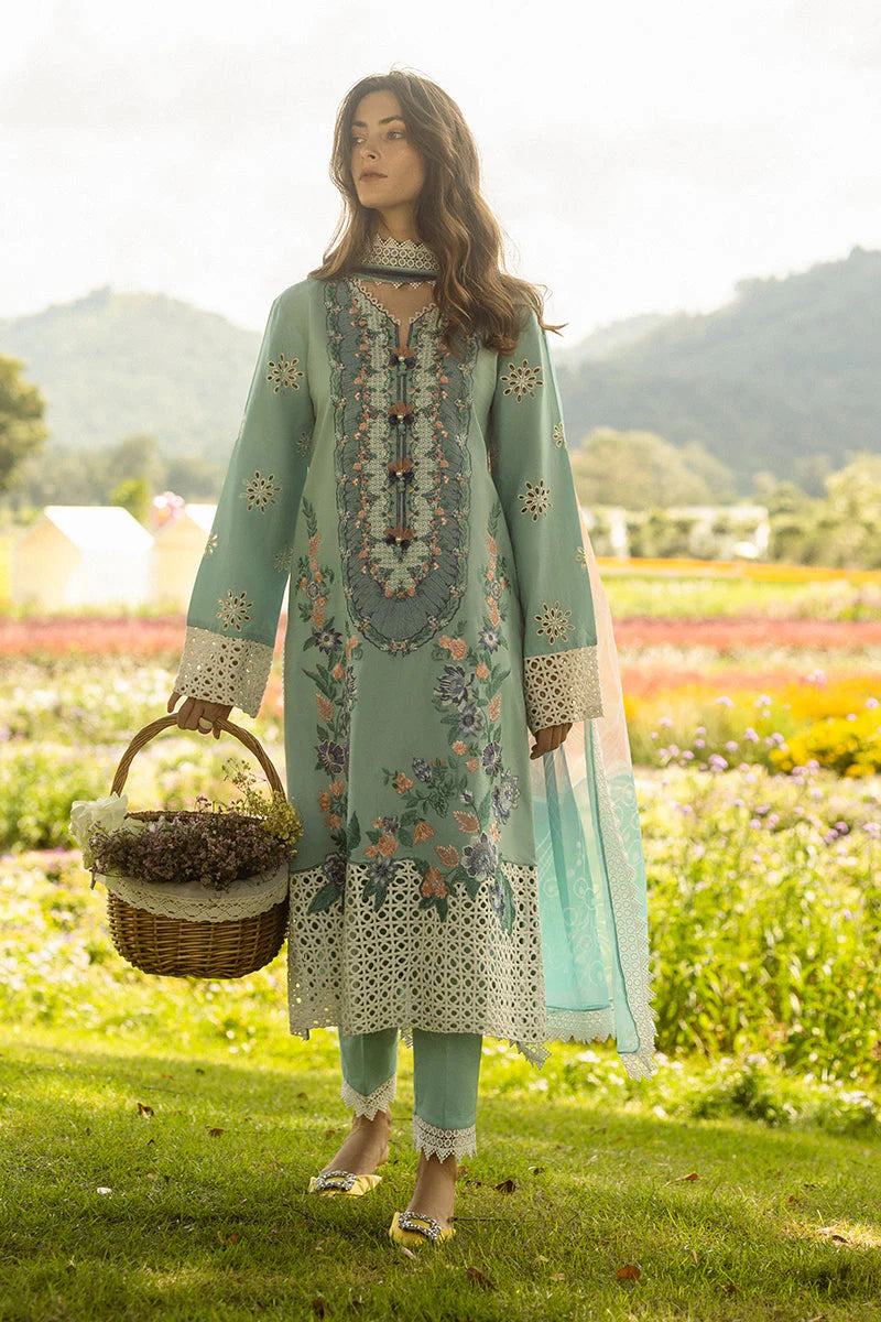 MUSHQ-3PC LAWN EMBROIDERED SHIRT WITH MONARK PRINT DUPATTA AND TROUSER-PK-5656