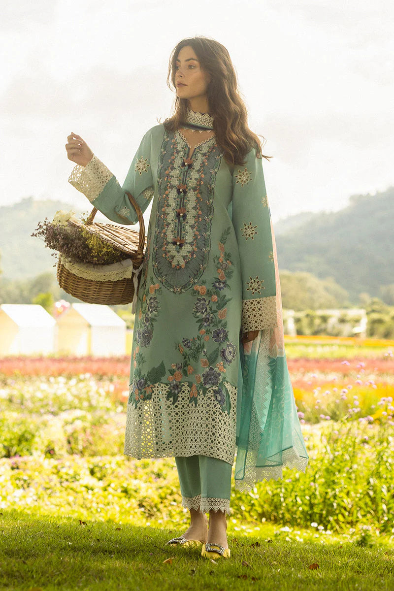 MUSHQ-3PC LAWN EMBROIDERED SHIRT WITH MONARK PRINT DUPATTA AND TROUSER-PK-5656