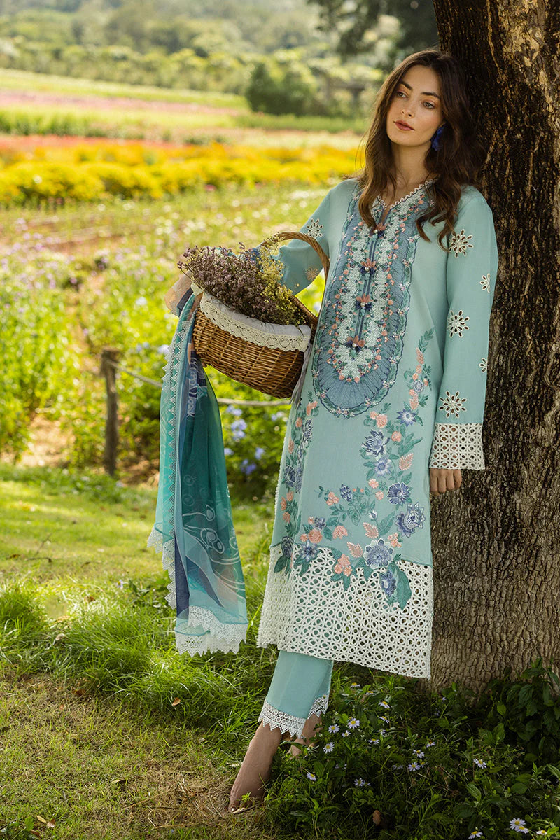 MUSHQ-3PC LAWN EMBROIDERED SHIRT WITH MONARK PRINT DUPATTA AND TROUSER-PK-5656
