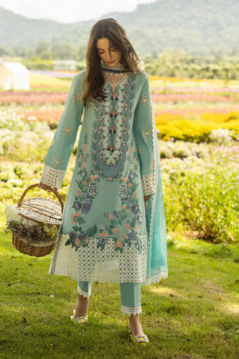 MUSHQ-3PC LAWN EMBROIDERED SHIRT WITH MONARK PRINT DUPATTA AND TROUSER-PK-5656
