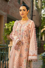 MAHNUR-UNSTITCHED 3PC LAWN HEAVY EMBROIDERED SUIT -PK-4668