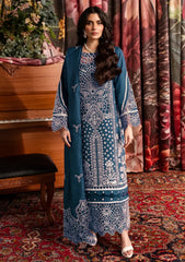 QALAMQAR-3PC CHIKANKAARI LAWN LASER WORK EMBROIDERED SUIT-PK-4712