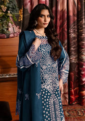 QALAMQAR-3PC CHIKANKAARI LAWN LASER WORK EMBROIDERED SUIT-PK-4712