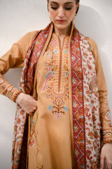 ZAIB-UNSTITCHED 3PC KARANDI EMBROIDERED SUIT-PK-5284