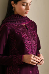 ZAIB-UNSTITCHED 3PC DHANAK EMBROIDERED SUIT-PK-4404