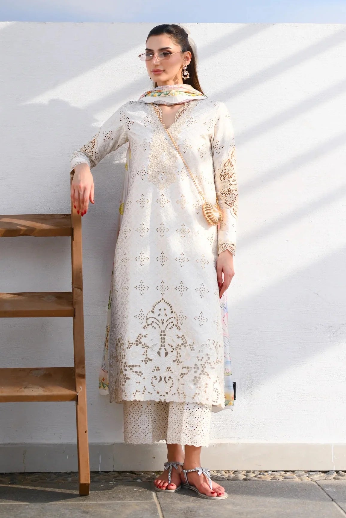 ZAIB-UNSTITCHED 3PC LAWN CHIKANKARI EMBROIDERED SUITR-PK-4881