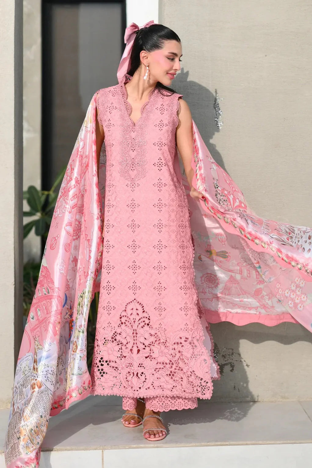 ZAIB-UNSTITCHED 3PC LAWN CHIKANKARI EMBROIDERED SUIT-PK-4880