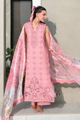 ZAIB-UNSTITCHED 3PC LAWN CHIKANKARI EMBROIDERED SUIT-PK-4880