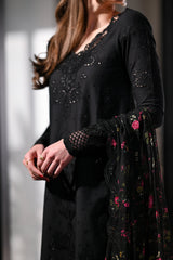 ZAIB-UNSTITCHED 3PC LAWN CHIKANKARI EMBROIDERED SUIT-BIC-4874