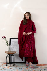 ZAIB-UNSTITCHED 3PC DHANAK EMBROIDERED SUIT-PK-5087