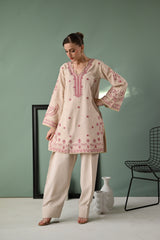 ZAIB-UNSTITCHED 3PC DHANAK EMBROIDERED SUIT-PK-4352