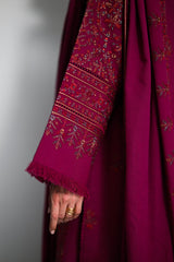 ZAIB-UNSTITCHED 3PC KARANDI EMBROIDERED SUIT-PK-5295