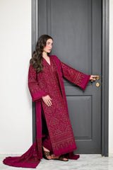 ZAIB-UNSTITCHED 3PC KARANDI EMBROIDERED SUIT-PK-5295