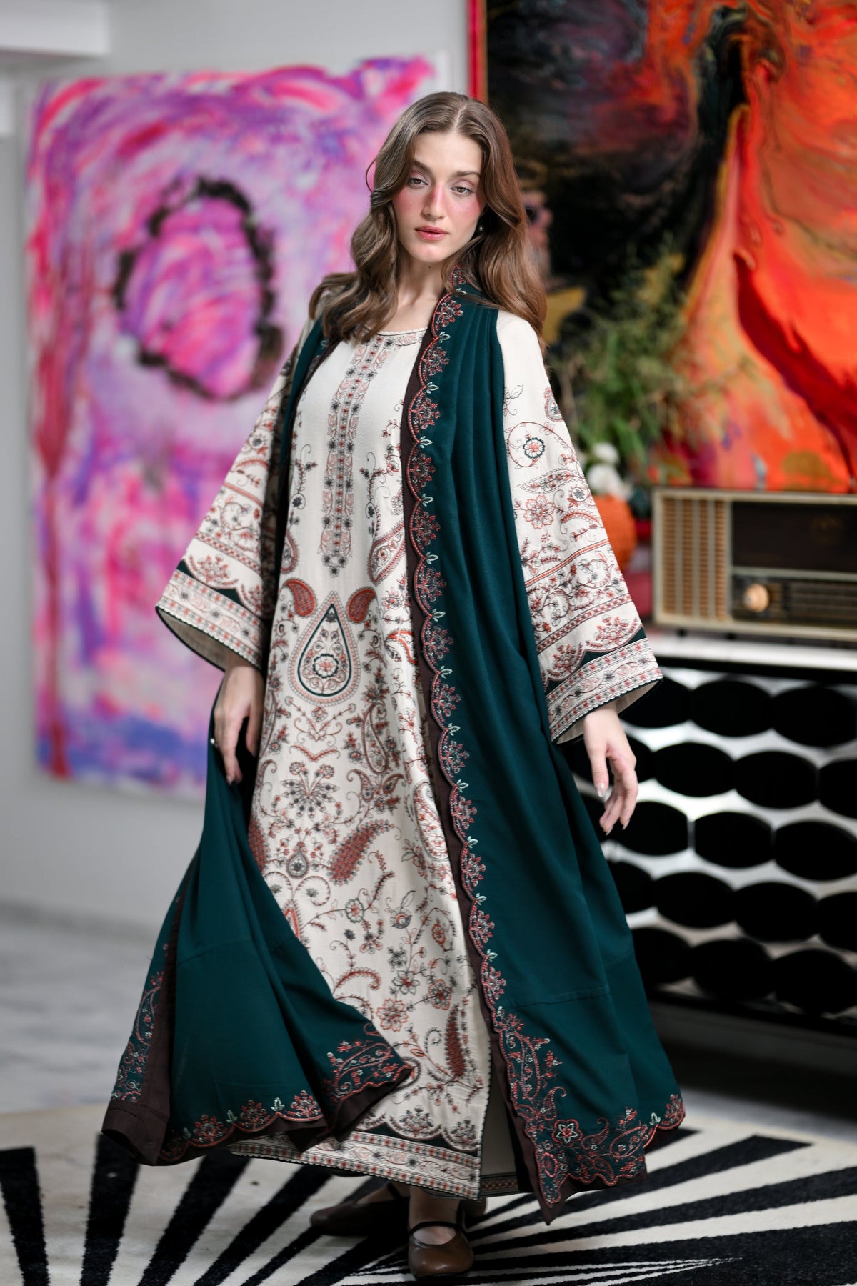 ZAIB-UNSTITCHED 3PC KARANDI EMBROIDERED SUIT-PK-5302