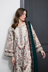 ZAIB-UNSTITCHED 3PC KARANDI EMBROIDERED SUIT-PK-5302