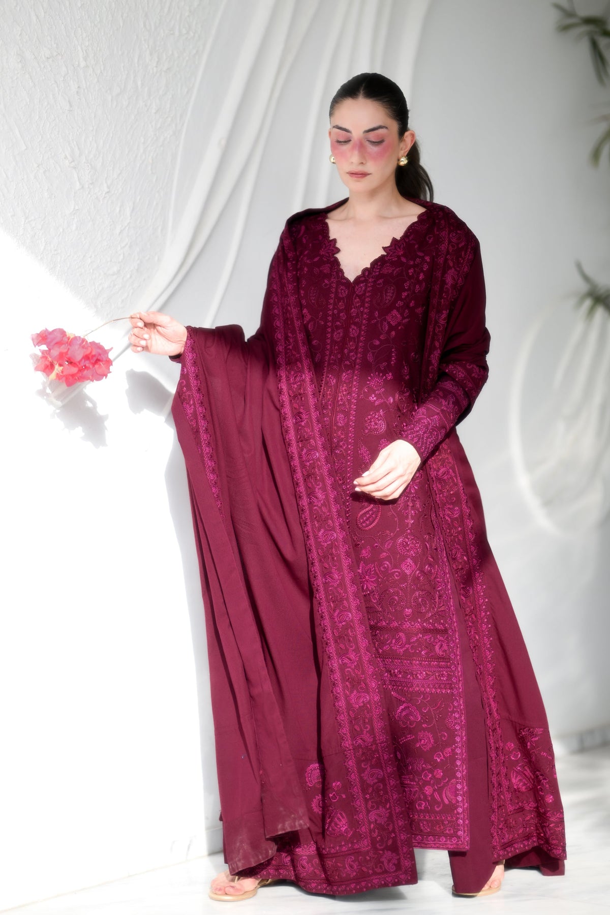 ZAIB-UNSTITCHED 3PC KARANDI EMBROIDERED SUIT-PK-5311