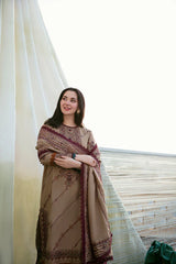 FLORENT-UNSTITCHED 3PC DHANAK EMBROIDERED SUIT-PK-5752