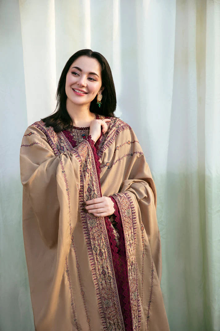FLORENT-UNSTITCHED 3PC DHANAK EMBROIDERED SUIT-PK-5752