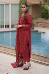 ANEELAS-UNSTITCHED 3PC LAWN CHIKANKARI & LASER WORK EMBROIDERED SUIT-PK-4875